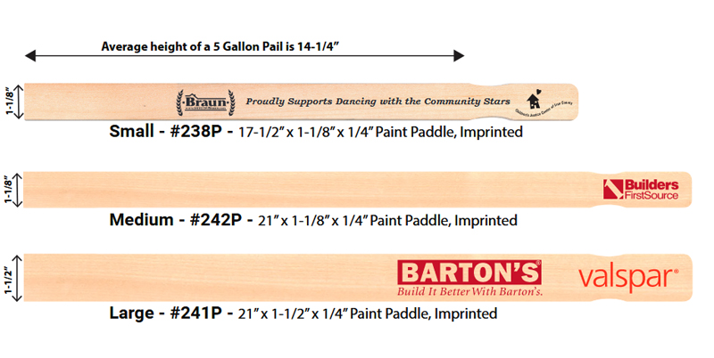 Printed Hardwood Paint Paddles
